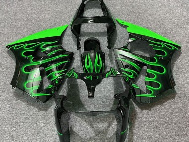 2000-2002 Nero Lucido & Verde Fiamma Kawasaki ZX6R Carene Moto Fabbrica