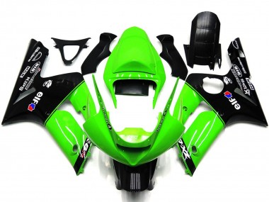 2003-2004 Verde Chiaro & Nero Elf Kawasaki ZX6R Carene Moto Fabbrica