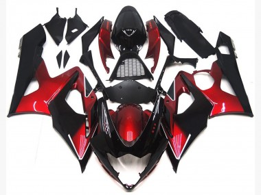 2005-2006 Rosso Bordeaux & Nero Lucido Suzuki GSXR 1000 Carene Moto Fabbrica