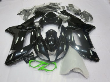 2007-2008 Nero Lucido Verde Kawasaki ZX6R Carene Moto Fabbrica
