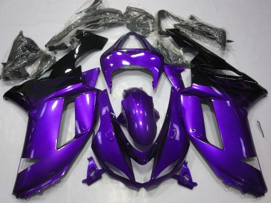 2007-2008 Viola Lucido & Nero Kawasaki ZX6R Carene Moto Fabbrica