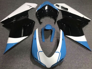 2007-2014 Azzurro Lucido Bianco & Nero Ducati 848 1098 1198 Carene Moto Fabbrica