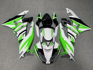 2009-2012 Verde Bianco & Nero Zag Kawasaki ZX6R Carene Moto Fabbrica