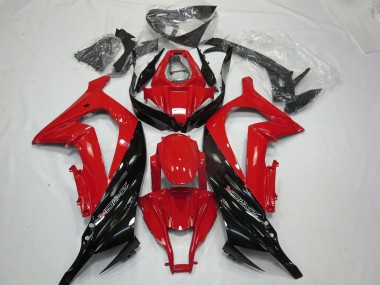 2011-2015 Rosso Nero Lucido Kawasaki ZX10R Carene Moto Fabbrica