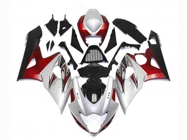 Kit Carena Moto Suzuki GSXR 1000 2005-2006 - Argento Rosso Nero Fabbrica