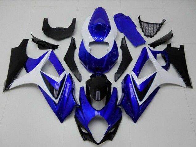 Carena Moto Suzuki GSXR 1000 2007-2008 - Bianco Blu Nero No Decal