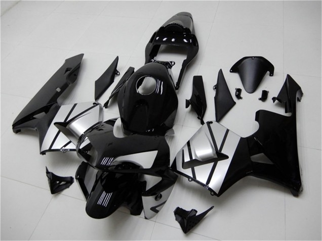 Carena Moto Honda CBR600RR 2003-2004 - Argento Nero Lucido Banda