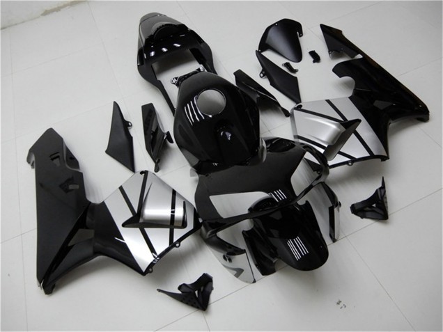 Carena Moto Honda CBR600RR 2003-2004 - Argento Nero Lucido Banda