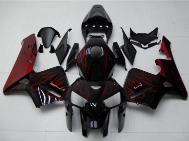 Kit Carena Moto Honda CBR600RR 2005-2006 - Nero Lucido Rosso Fiamma Fabbrica