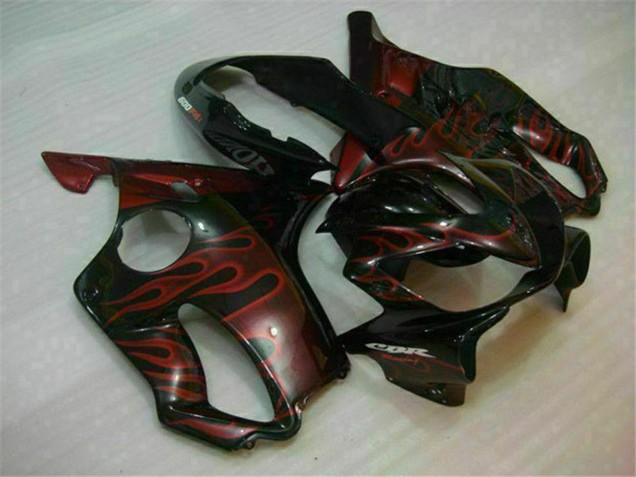 Carena Moto Honda CBR600 F4i 2004-2007 - Nero Lucido Rosso Fiamma