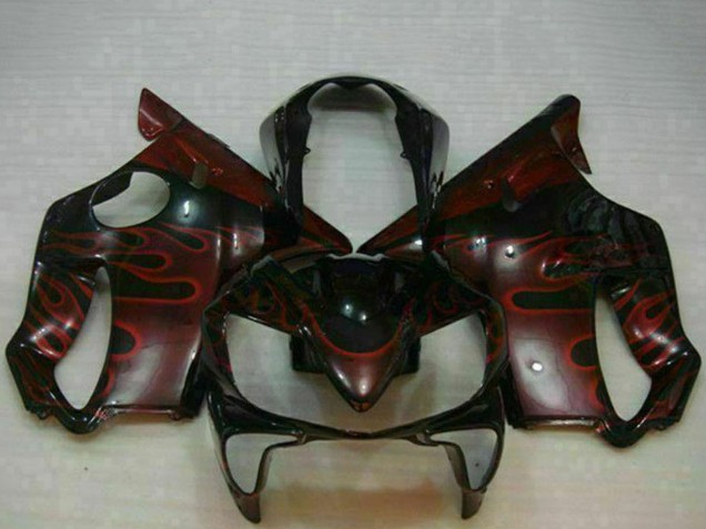 Carena Moto Honda CBR600 F4i 2004-2007 - Nero Lucido Rosso Fiamma