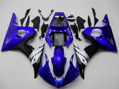 Carena Moto Yamaha YZF R6 2003-2004 - Blu Bianco Nero Lucido Fabbrica