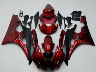 Kit Carena Moto Yamaha YZF R6 2006-2007 - Rosso Nero Opaco Fabbrica