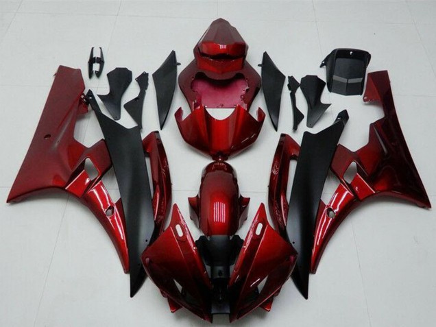 Kit Carena Moto Yamaha YZF R6 2006-2007 - Rosso Nero Opaco