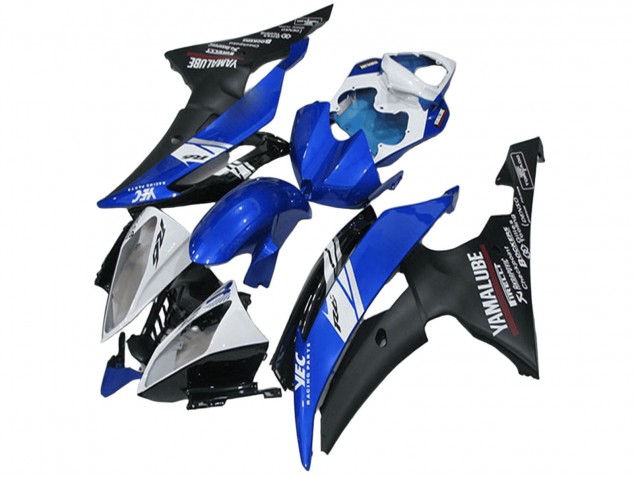 Carena Moto Yamaha YZF R6 2008-2016 - Bianco Blu Nero Opaco Yamalube