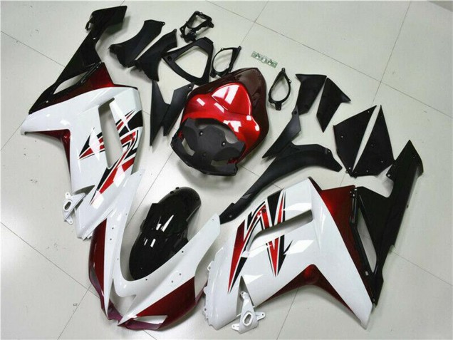 Carena Moto Kawasaki ZX6R 2007-2008 - Bianco Nero Rosso