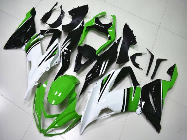 Carena Moto Kawasaki ZX6R 2013-2018 - Verde Bianco Nero Lucido Fabbrica