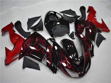 Carena Moto Kawasaki ZX10R 2006-2007 - Nero Lucido Rosso Fiamma Fabbrica