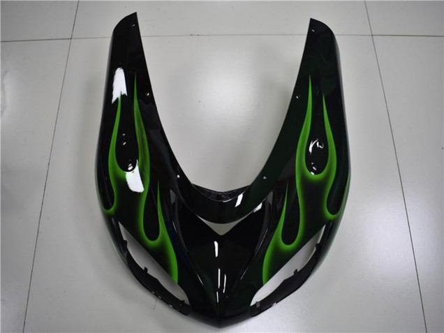 Carena Moto Kawasaki ZX10R 2006-2007 - Nero Lucido Verde Fiamma