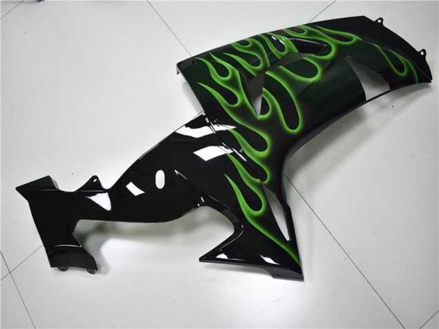 Carena Moto Kawasaki ZX10R 2006-2007 - Nero Lucido Verde Fiamma