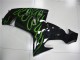 Carena Moto Kawasaki ZX10R 2006-2007 - Nero Lucido Verde Fiamma