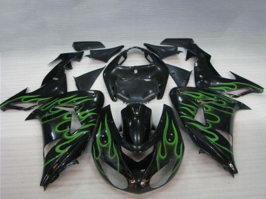Carena Moto Kawasaki ZX10R 2006-2007 - Nero Lucido Verde Fiamma Fabbrica