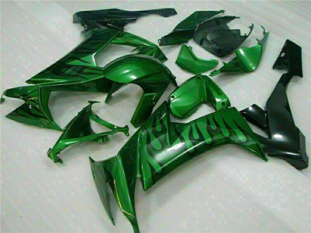 Carena Moto Kawasaki ZX10R 2008-2010 - Nero Lucido Verde Fiamma