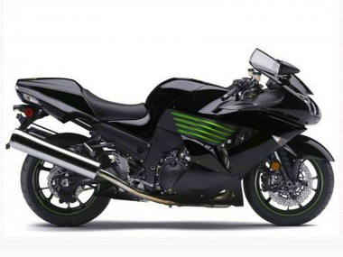 Carena Moto Kawasaki ZX14R ZZR1400 2006-2011 - Nero Lucido Verde Fabbrica