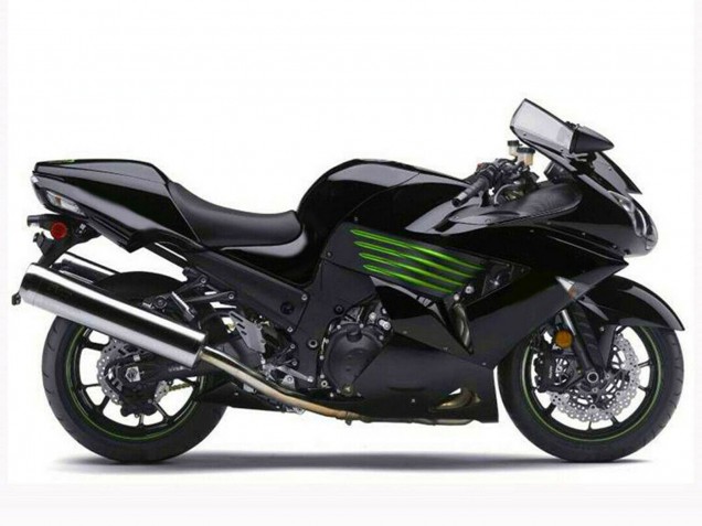 Carena Moto Kawasaki ZX14R ZZR1400 2006-2011 - Nero Lucido Verde