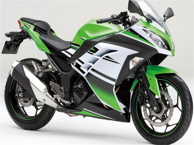 Carene Moto Kawasaki Ninja 300 EX300R 2013-2017 - Verde Bianco Nero Banda