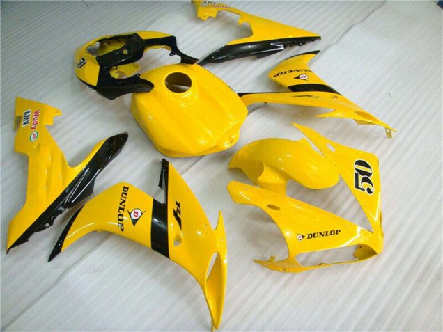 Carena Moto Yamaha YZF R1 2004-2006 - Giallo Nero Lucido Dunlop 50