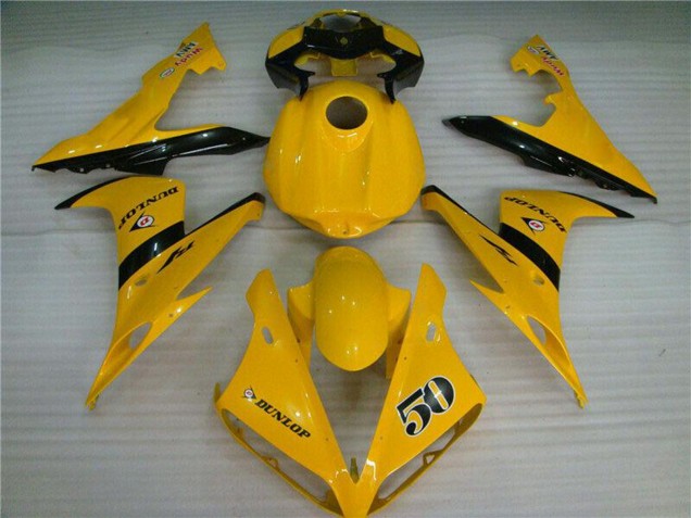 Carena Moto Yamaha YZF R1 2004-2006 - Giallo Nero Lucido Dunlop 50
