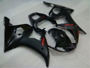 Carena Moto Yamaha YZF R6 2003-2004 - Nero Lucido Nero Opaco Rosso Decals Fabbrica