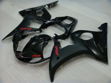 Carena Moto Yamaha YZF R6 2003-2004 - Nero Lucido Nero Opaco Rosso Decals Fabbrica