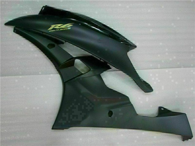 Carena Moto Yamaha YZF R6 2006-2007 - Nero Lucido Nero Opaco Oro Decals