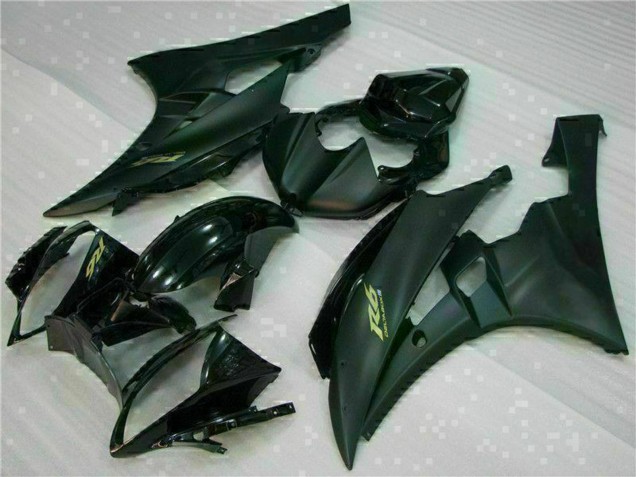 Carena Moto Yamaha YZF R6 2006-2007 - Nero Lucido Nero Opaco Oro Decals