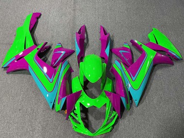 Carena Moto Suzuki GSXR 600 / GSXR 750 2011-2024 - Verde Magenta Azzurro Chiaro Fabbrica