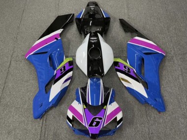 Carena Moto Honda CBR1000RR 2004-2005 - Bianco Blu Viola Giallo Nero Lucido 6 Fabbrica