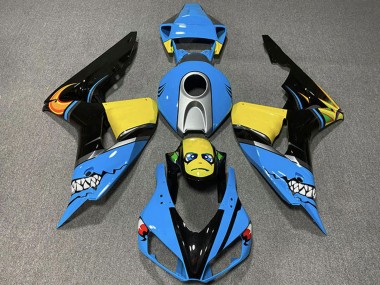 Carena Moto Honda CBR1000RR 2006-2007 - Azzurro Chiaro Giallo Argento Nero Lucido Squalo Fabbrica