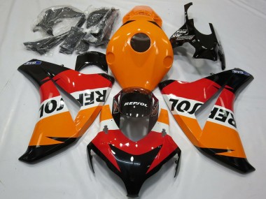 Kit Carena Moto Completo Honda CBR1000RR 2008-2011 - Arancia Bianco Rosso Nero Lucido Repsol Fabbrica