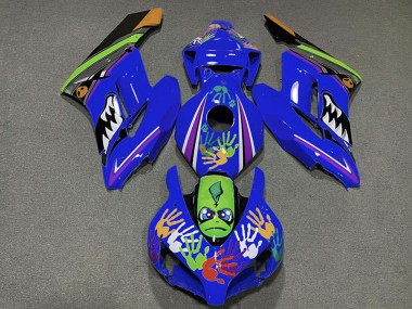 Carena Moto Honda CBR1000RR 2004-2005 - Blu Verde Arancia Nero Squalo Fabbrica