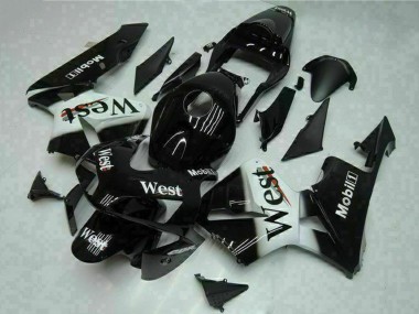 Carena Moto Honda CBR600RR 2003-2004 - Nero Lucido Bianco West Mobil Fabbrica