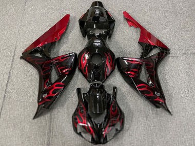 Carena Moto Honda CBR1000RR 2006-2007 - Nero Lucido Rosso Fiamma Fabbrica