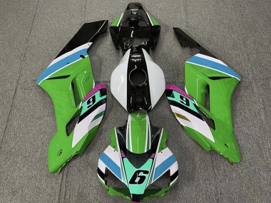 Carena Moto Honda CBR1000RR 2004-2005 - Bianco Verde Blu Nero Lucido 6 Fabbrica