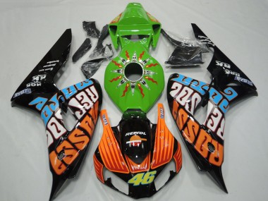 Carena Moto Honda CBR1000RR 2006-2007 - Verde Arancia Blu Nero Lucido Rossi 46 Fabbrica
