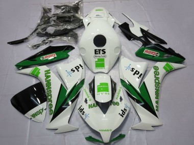 Carena Moto Honda CBR1000RR 2012-2016 - Bianco Verde Nero Lucido Hannspree Castrol Fabbrica
