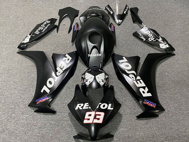 Carena Moto Honda CBR1000RR 2012-2016 - Nero Opaco Bianco Repsol HRC 93