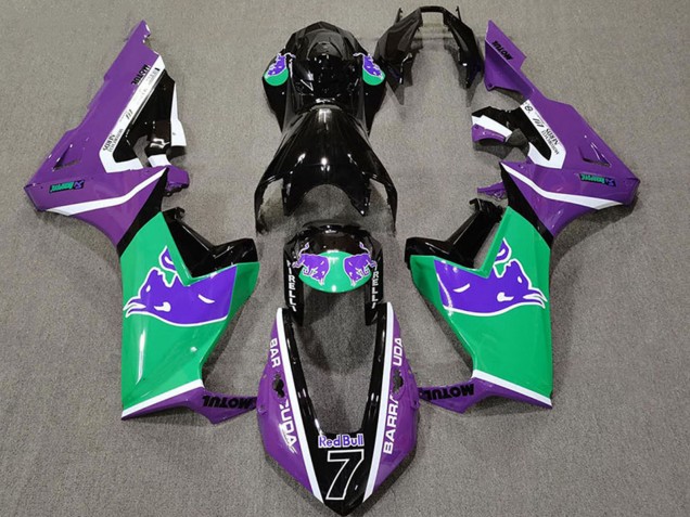 Carene Moto Honda CBR1000RR 2017-2024 - Viola Verde Nero Lucido Red Bull