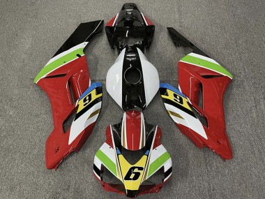 Carena Moto Honda CBR1000RR 2004-2005 - Bianco Rosso Verde Giallo Nero Lucido 6 Fabbrica