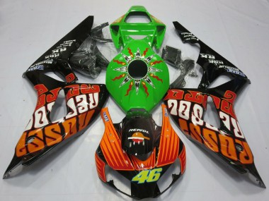 Carena Moto Honda CBR1000RR 2006-2007 - Verde Arancia Nero Lucido Rossi 46 Fabbrica
